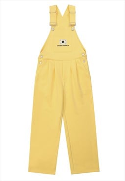 Yellow dungarees preppy overalls Kawaii jumpsuit