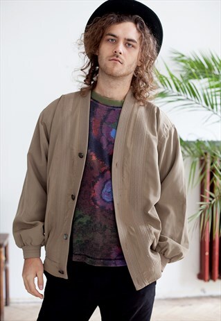 VINTAGE LIGHTWEIGHT BUTTON UP BOMBER JACKET