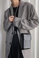 Men's leather vertical small square bag