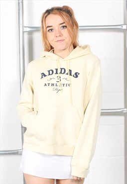 Vintage Adidas Hoodie in Yellow Pullover Sports Jumper Large