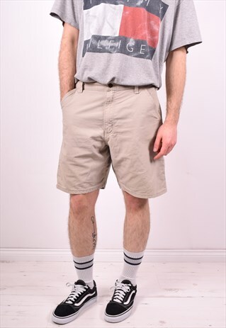 CARHARTT MENS VINTAGE SHORTS W34 BEIGE 90S