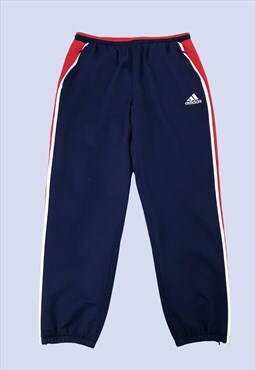 Blue Red Mesh Lined Casual Drawstring Retro Joggers