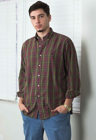 VINTAGE POLO RALPH LAUREN SHIRT LOGO FLANNEL 90S L 10.2