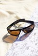 BROWN CHUNKY VISOR SUNGLASSES