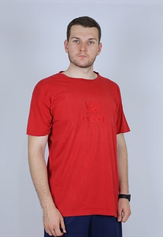 GUCCI VINTAGE RARE RED T-SHIRT