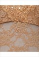 VINTAGE LACE SEQUINS SHEER CAMI-TOP - S