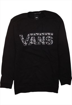 Vintage 90's VANS Sweatshirt Spellout Crew Neck Black Large