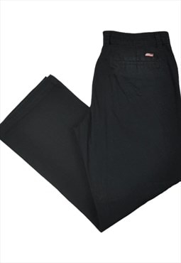 Vintage Workwear Pants Relaxed Fit Black Ladies W34 L26