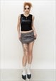 VINTAGE Y2K ICONIC SKATER GIRL CARGO MINI SKIRT IN COIN GREY