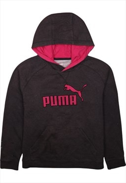 Vintage 90's Puma Hoodie Spellout Pullover Black Large