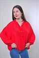 VINTAGE RED ANORAK EVENING FRANCE BLOUSE 