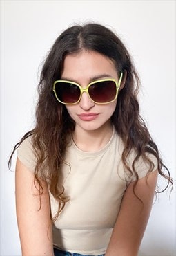 Vintage Y2K iconic oversized sunglasses in neon green 