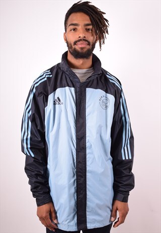 ADIDAS MENS VINTAGE RAIN JACKET XXL BLUE 90S