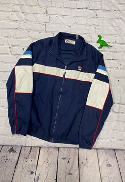 Navy Fila Vintage Track Jacket Size M