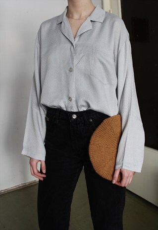 RARE SILVER PATTERNED SILK SHIRT