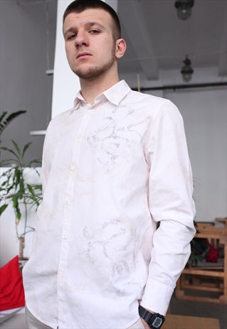 VINTAGE PATTERN CREAM CALVIN KLEIN SHIRT