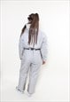 90S ONE PIECE SKI SUIT, WOMAN VINTAGE SNOWSUIT, GRAY SKI 