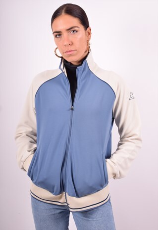 KAPPA WOMENS VINTAGE TRACKSUIT TOP JACKET LARGE BLUE 90'S