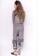 GREY KNIT TOP & TROUSERS CO-ORD WITH FAUX FUR & SEQUINS