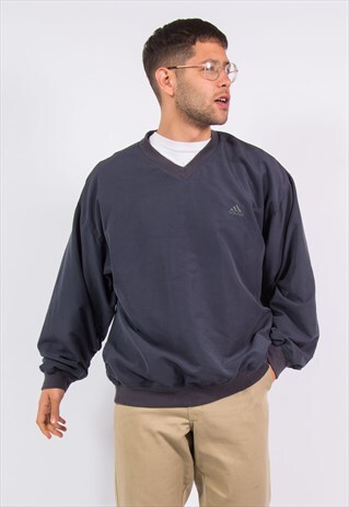 ADIDAS V-NECK WINDBREAKER SWEATSHIRT TRAINING TOP