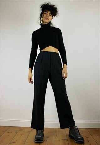 VINTAGE 80S HIGH WAISTED CROPPED TROUSERS