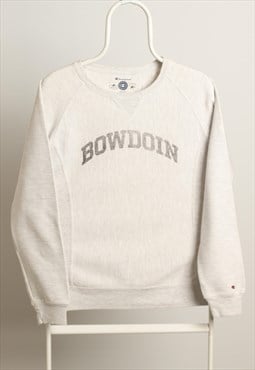 Vintage Champion Bowdoin Crewneck Sweatshirt Grey