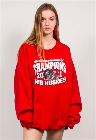 NIU HUSKIES USA COLLEGE STYLE RED SWEATSHIRT