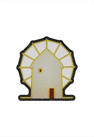 Embroidered Mykonos, Windmill iron on patch / sew on patch