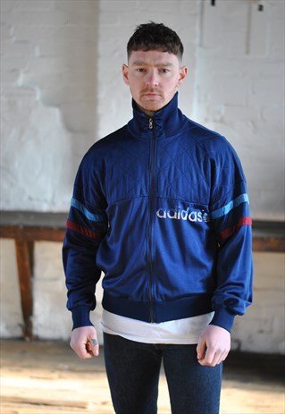 VINTAGE 80S ADIDAS SPELL OUT TRACK JACKET