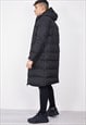 JUSTYOUROUTFIT BLACK LONGLINE HOODED PUFFER COAT