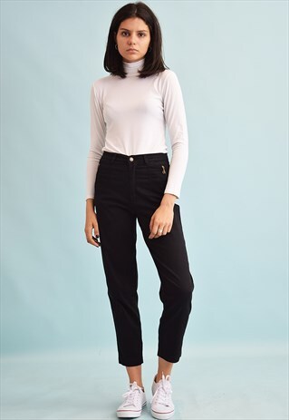 90'S RETRO HIGH WAIST SHORT CUT DENIM JEANS