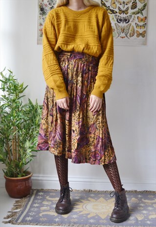 VINTAGE ABSTRACT PRINT MAXI SKIRT