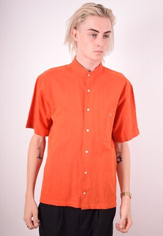 LACOSTE MENS VINTAGE SHIRT XL ORANGE 90S