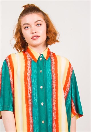VINTAGE 90'S MULTICOLOUR STRIPED SHIRT