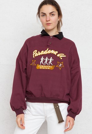 VINTAGE BURGUNDY PULLOVER SWEATSHIRT
