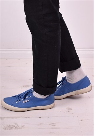 SUPERGA MENS VINTAGE TRAINERS SIZE 10 1/2 BLUE 90'S