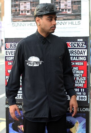 REZINA BURGER PRINT RECLAIMED VINTAGE SHIRT