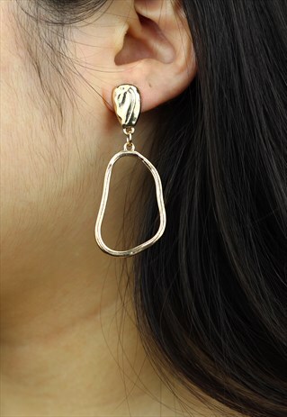 GEOMETRIC IRREGULAR EARRINGS GOLD COLOUR