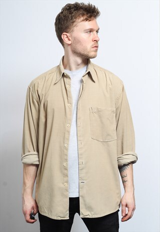 VINTAGE CORDUROY CORD SHIRT BEIGE