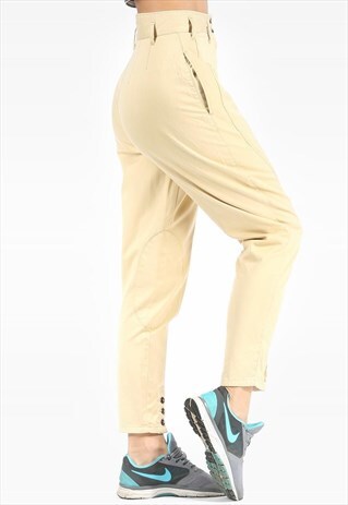 TAPERED JODHPURS PANTS HIGH WAISTED
