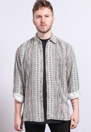 VINTAGE AZTEC PATTERNED SHIRT