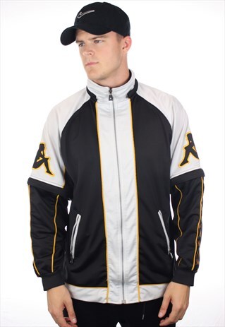 VINTAGE KAPPA TAPE ARM ZIP TRACKSUIT TOP JACKET