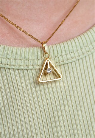 VINTAGE TRIANGLE PENDANT NECKLACE