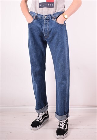 LEVI'S 501 MENS VINTAGE JEANS W34 L32 BLUE 90S