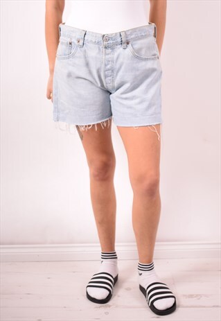 LEVI'S 501 WOMENS VINTAGE DENIM SHORTS W33 BLUE 90S