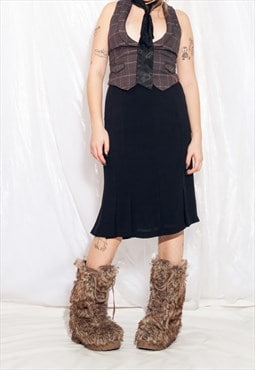 Vintage Marella Skirt 90s Minimalist Midi in Black