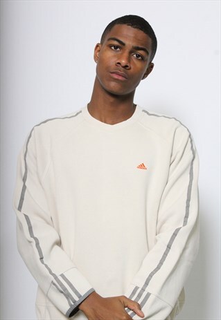 VINTAGE ADIDAS V NECK SWEATSHIRT