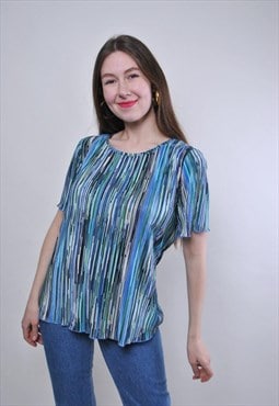 Vintage pullover multicolor striped blouse