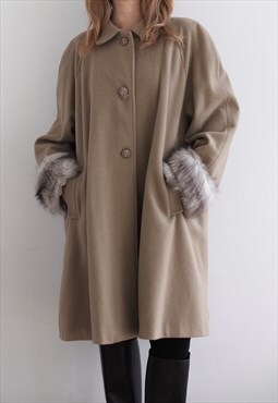 Vintage Neutral Wool Coat