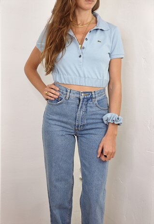 VINTAGE LACOSTE CROP TOP WITH SCRUNCHIE REWORKED